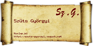 Szüts Györgyi névjegykártya